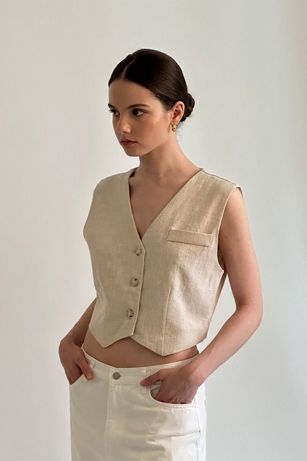 CONNOR LINEN VEST vests OEA ARCHIVE