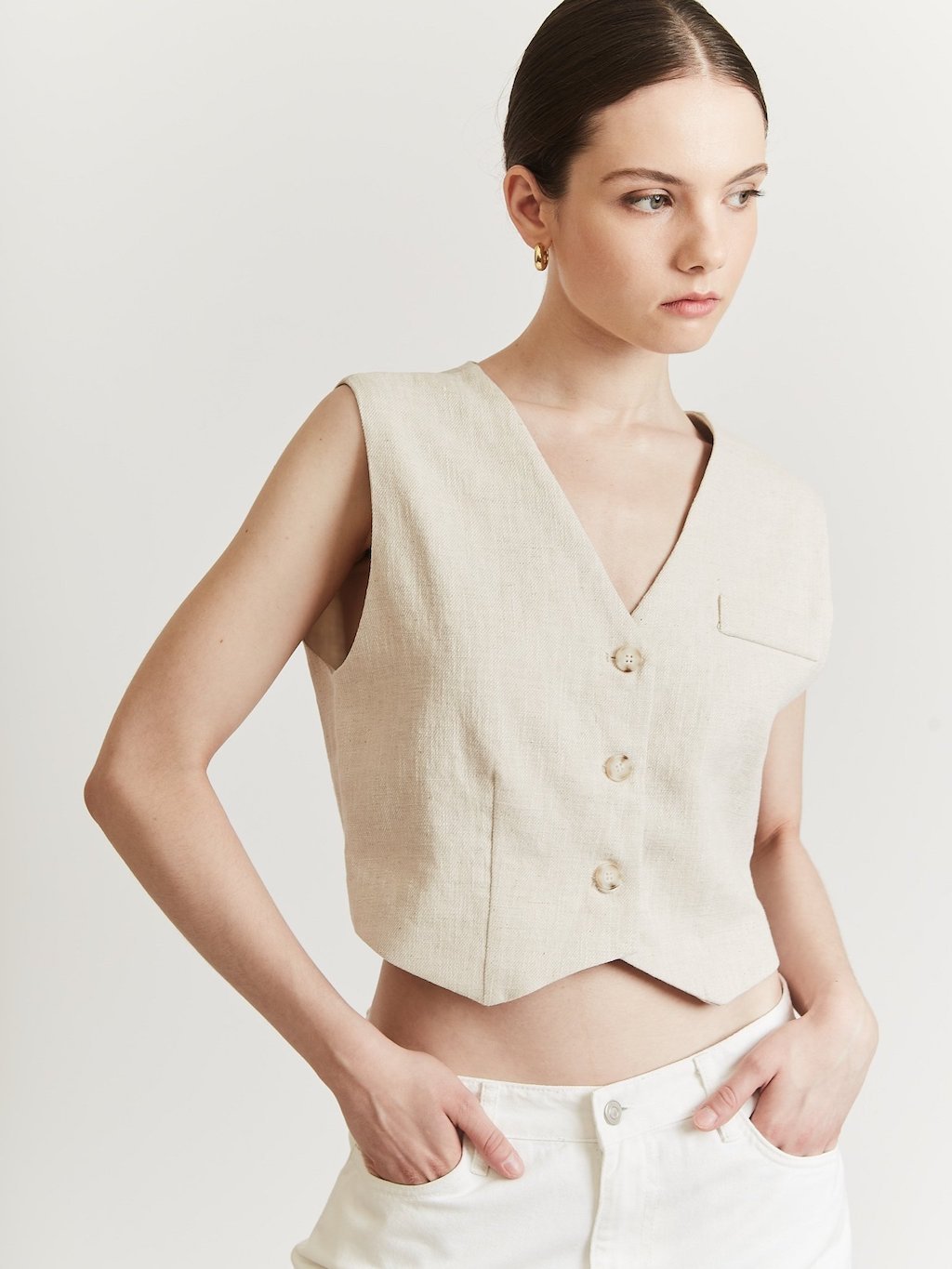 CONNOR LINEN VEST vests OEA ARCHIVE