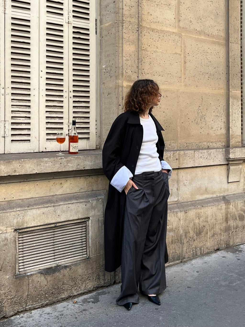 ESME PINSTRIPED WIDE PANTS Pants OEA ARCHIVE