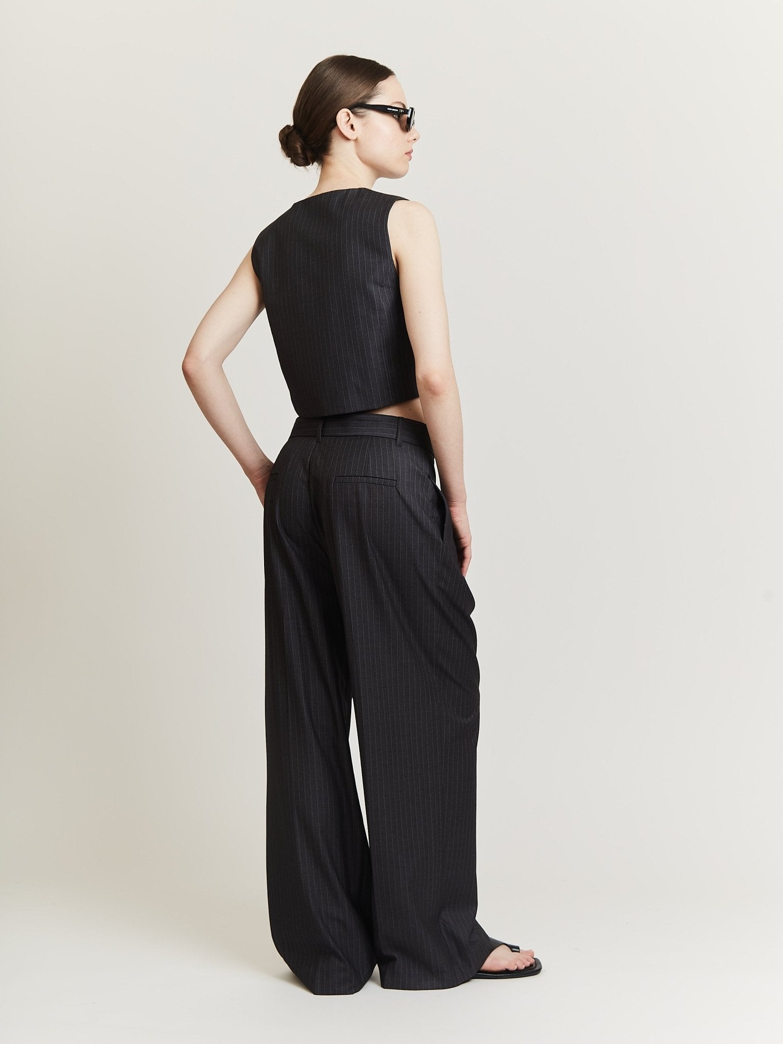 ESME PINSTRIPED WIDE PANTS Pants OEA ARCHIVE