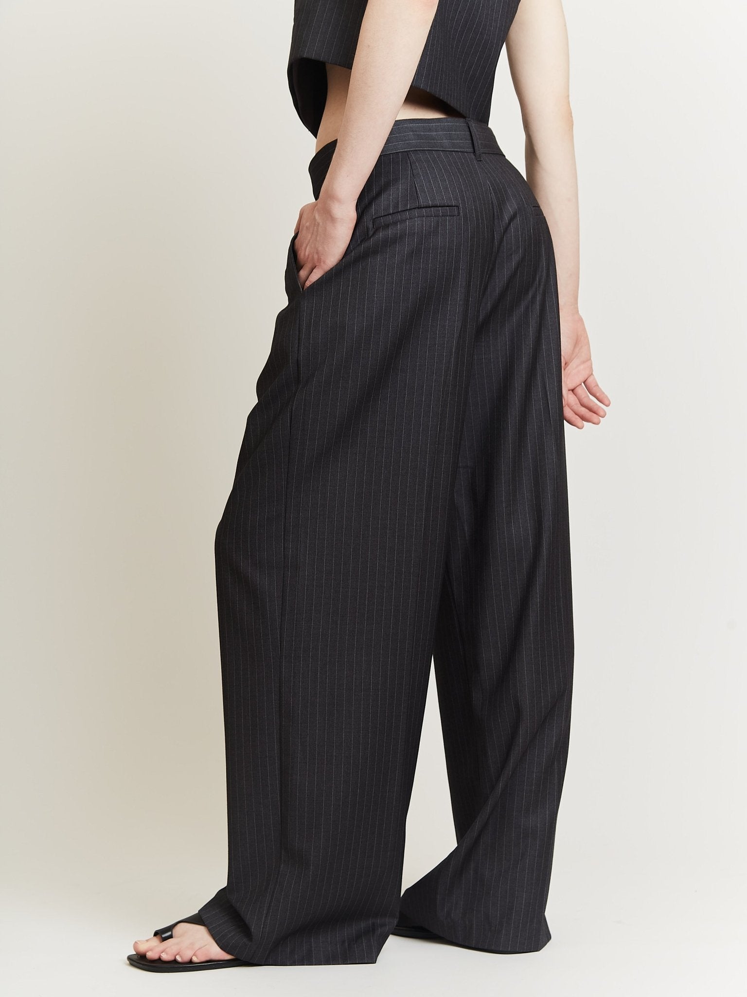 ESME PINSTRIPED WIDE PANTS Pants OEA ARCHIVE