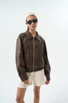 JENNY FAUX LEATHER JACKET Jackets OEA ARCHIVE