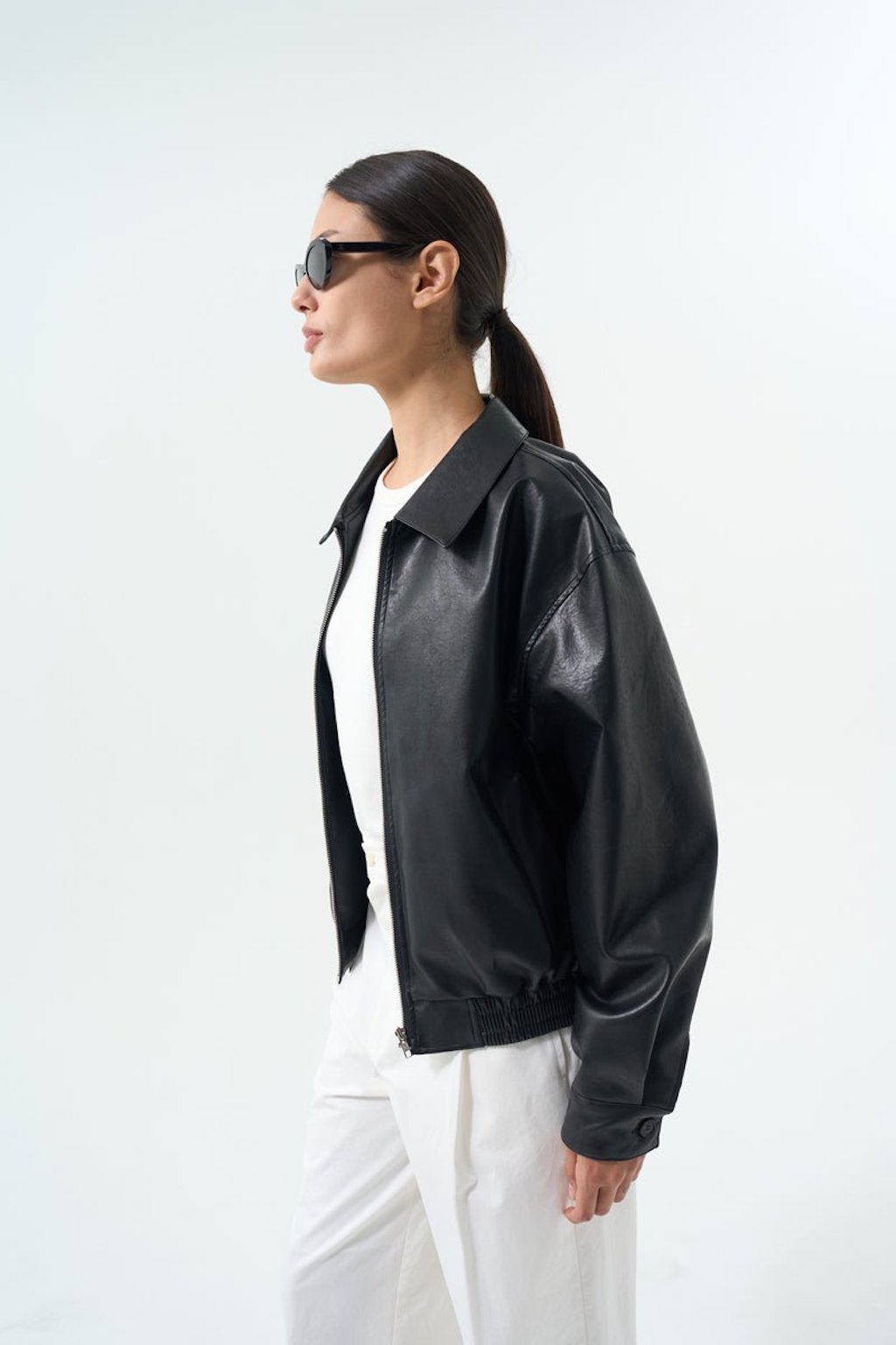 JENNY FAUX LEATHER JACKET Jackets OEA ARCHIVE