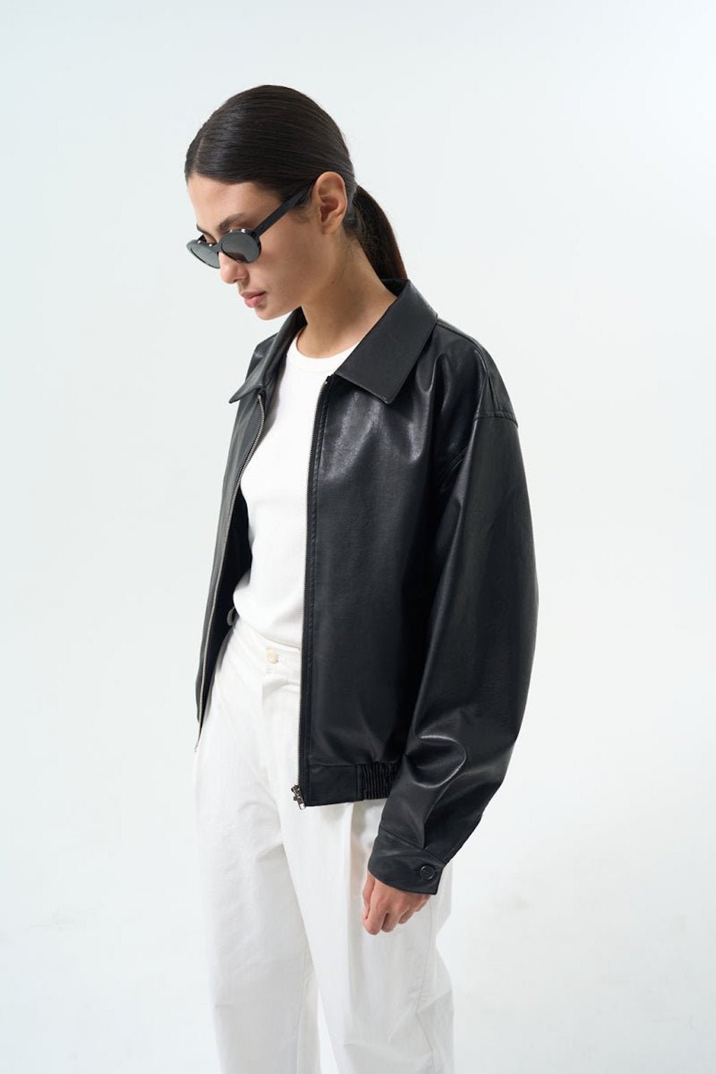 JENNY FAUX LEATHER JACKET Jackets OEA ARCHIVE