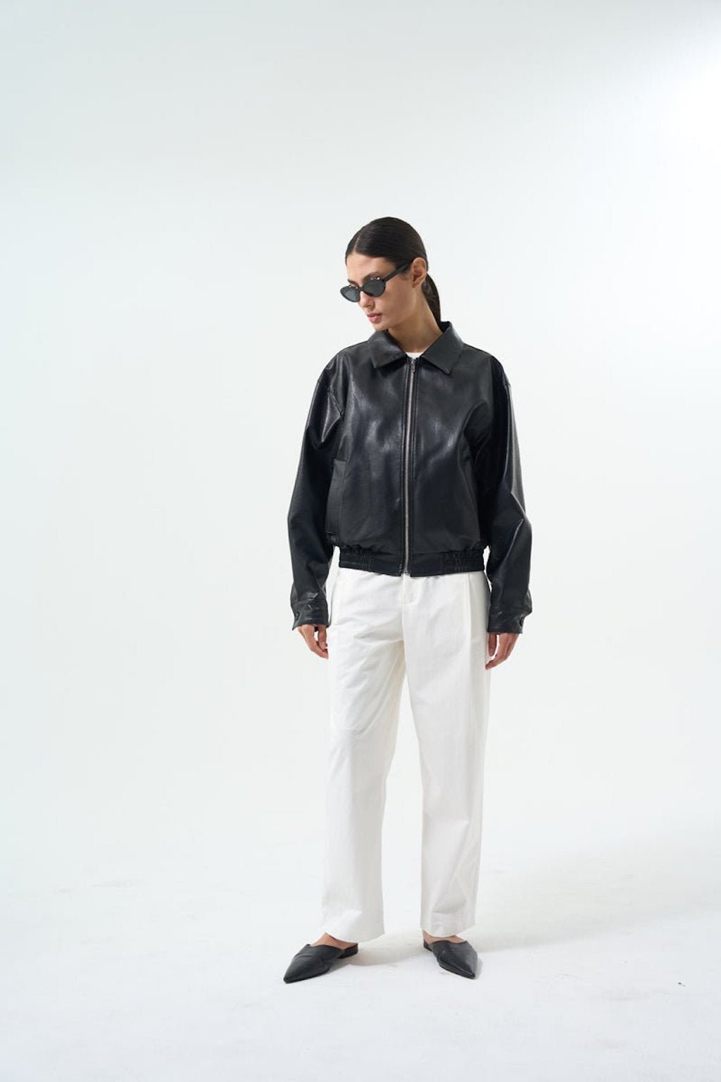 JENNY FAUX LEATHER JACKET Jackets OEA ARCHIVE