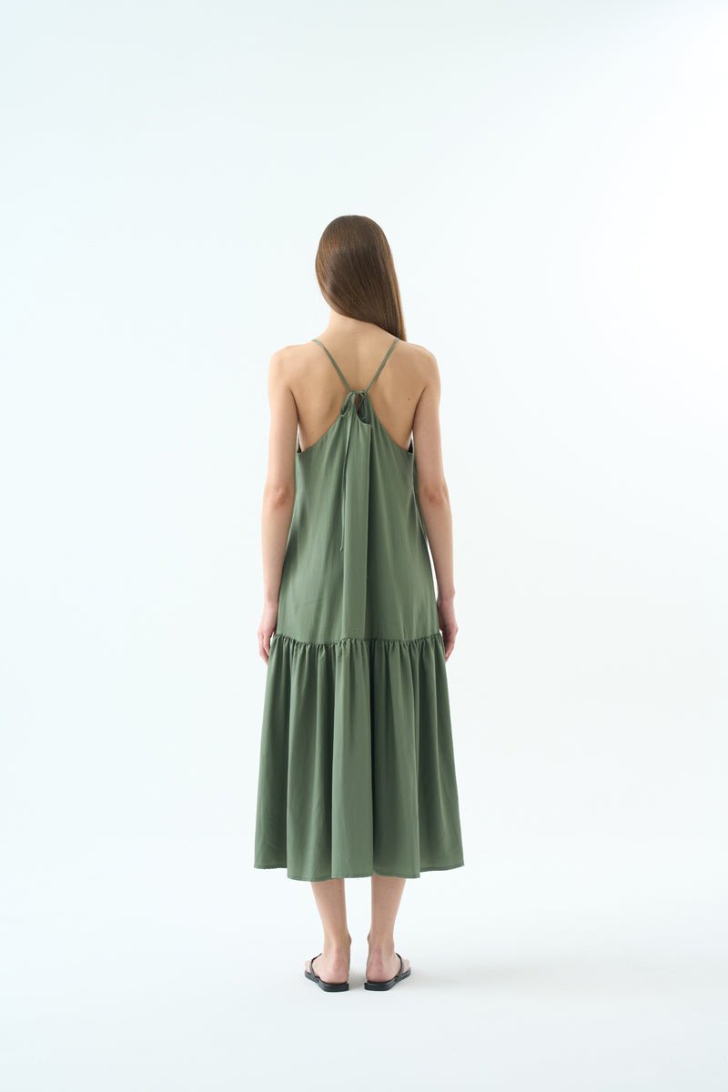 MOON BACK RIBBON SLEEVELESS MIDI DRESS Dress OEA ARCHIVE