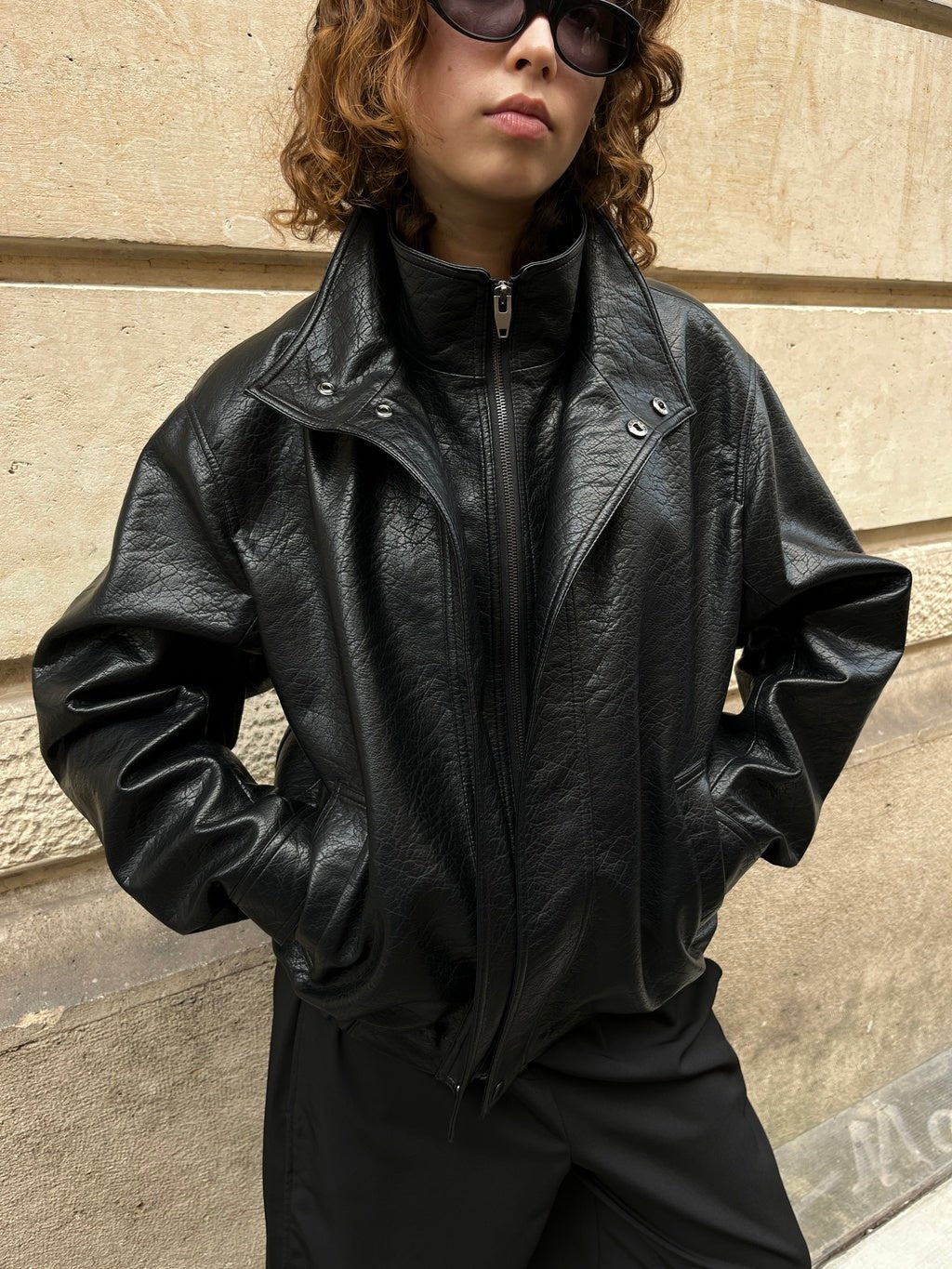 NAOMI FAUX LEATHER JACKET Jackets OEA ARCHIVE