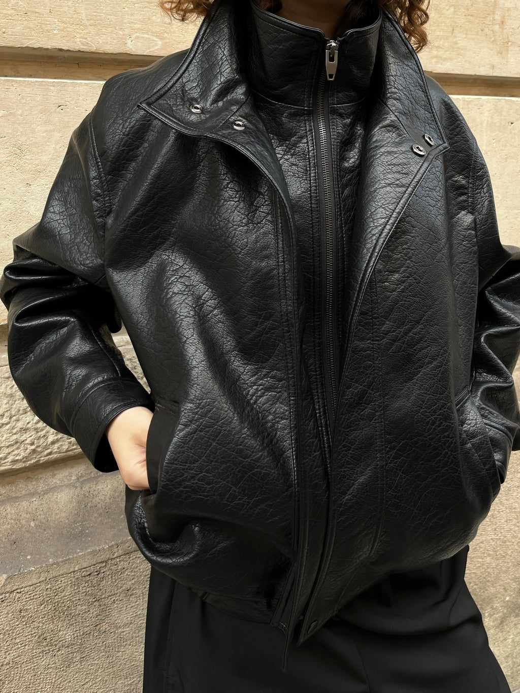 NAOMI FAUX LEATHER JACKET Jackets OEA ARCHIVE